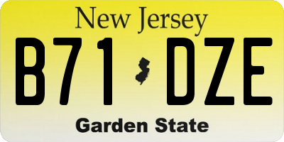 NJ license plate B71DZE