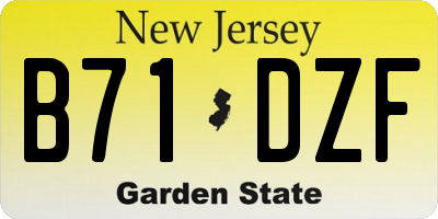 NJ license plate B71DZF