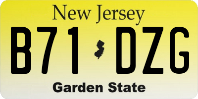 NJ license plate B71DZG