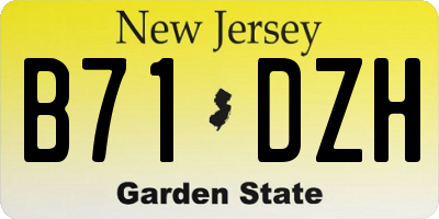 NJ license plate B71DZH