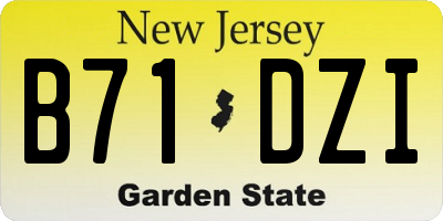 NJ license plate B71DZI