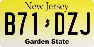 NJ license plate B71DZJ