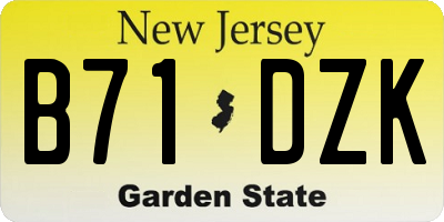 NJ license plate B71DZK