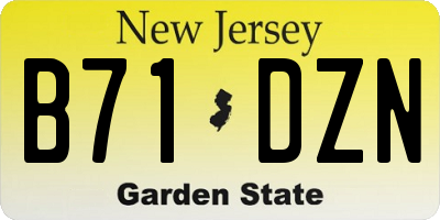 NJ license plate B71DZN
