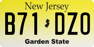 NJ license plate B71DZO
