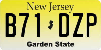 NJ license plate B71DZP