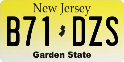 NJ license plate B71DZS