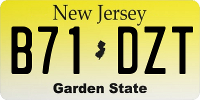 NJ license plate B71DZT