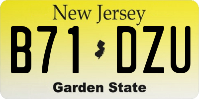 NJ license plate B71DZU