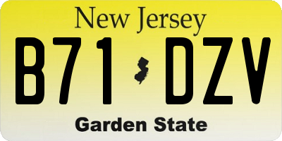 NJ license plate B71DZV
