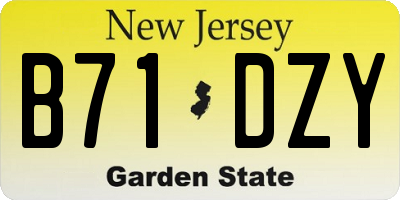 NJ license plate B71DZY