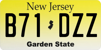 NJ license plate B71DZZ