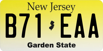 NJ license plate B71EAA