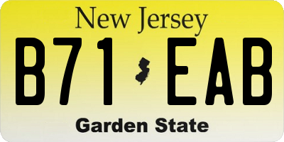 NJ license plate B71EAB