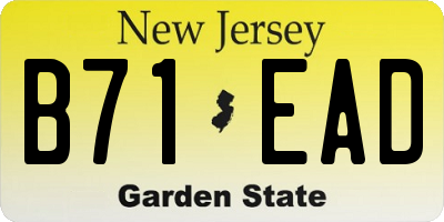 NJ license plate B71EAD