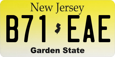 NJ license plate B71EAE
