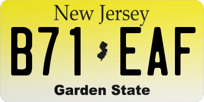 NJ license plate B71EAF