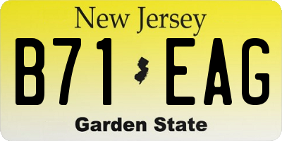 NJ license plate B71EAG