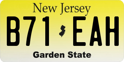 NJ license plate B71EAH