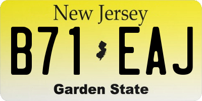 NJ license plate B71EAJ