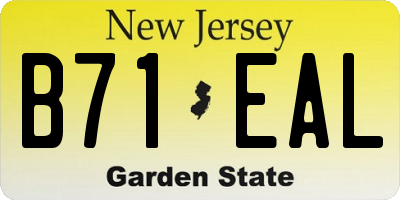 NJ license plate B71EAL