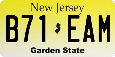 NJ license plate B71EAM