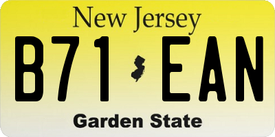 NJ license plate B71EAN