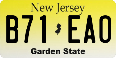 NJ license plate B71EAO