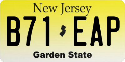 NJ license plate B71EAP