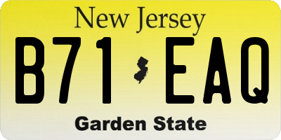 NJ license plate B71EAQ