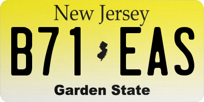 NJ license plate B71EAS
