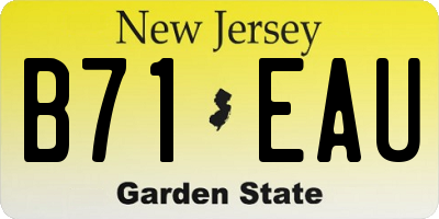 NJ license plate B71EAU
