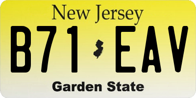 NJ license plate B71EAV