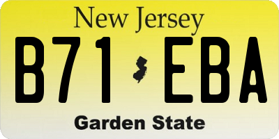 NJ license plate B71EBA