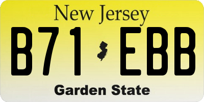 NJ license plate B71EBB
