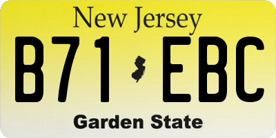 NJ license plate B71EBC