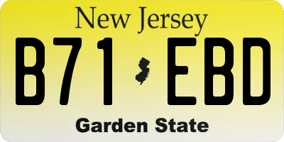 NJ license plate B71EBD