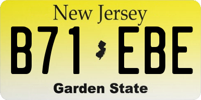 NJ license plate B71EBE