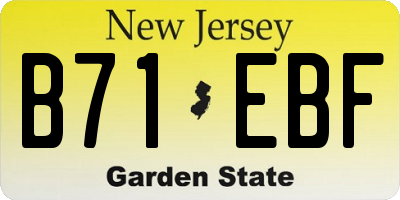 NJ license plate B71EBF