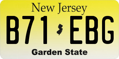 NJ license plate B71EBG