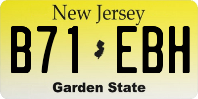 NJ license plate B71EBH