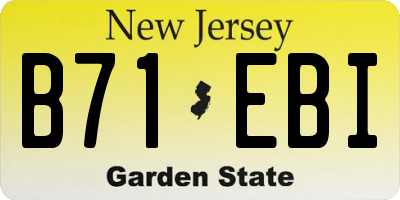 NJ license plate B71EBI