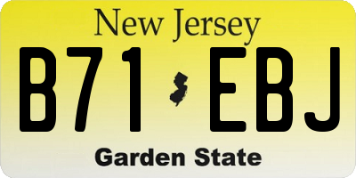NJ license plate B71EBJ