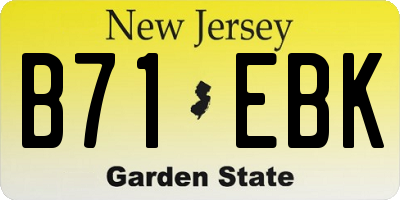 NJ license plate B71EBK
