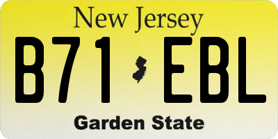 NJ license plate B71EBL