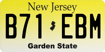 NJ license plate B71EBM