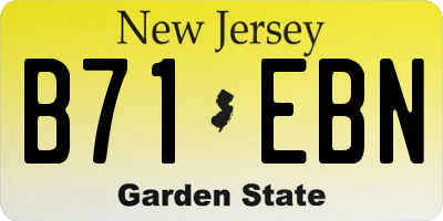 NJ license plate B71EBN