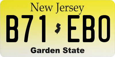 NJ license plate B71EBO