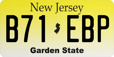 NJ license plate B71EBP