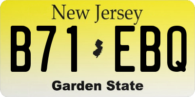 NJ license plate B71EBQ